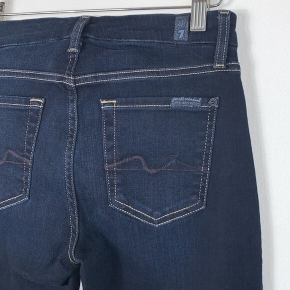 7 for all Mankind Karah Dark Wash Stretch Straight Leg Jeans Sz 26 - Picture 5 of 9